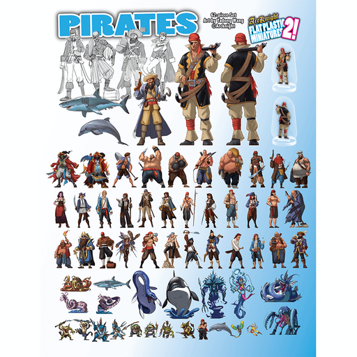 Mini Flat Plastic (62ct) Pirates