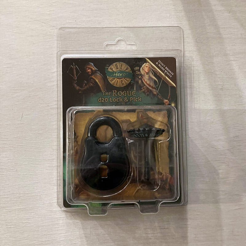 Polyhero Dice Set Rogue d20 Lock & Pick : Cold Iron