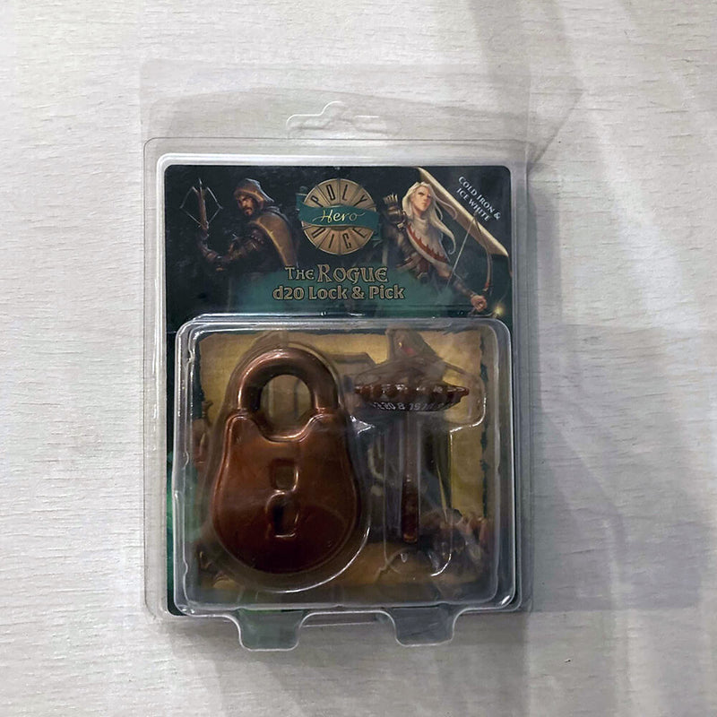 Polyhero Dice Set Rogue d20 Lock & Pick : Stout Bronze