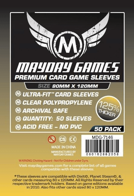 Sleeves MayDay Premium Magnum Gold (80x120mm 100ct) Clear