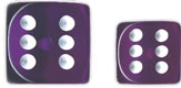 Dice Set 12d6 Translucent (16mm) 23607 Purple / White