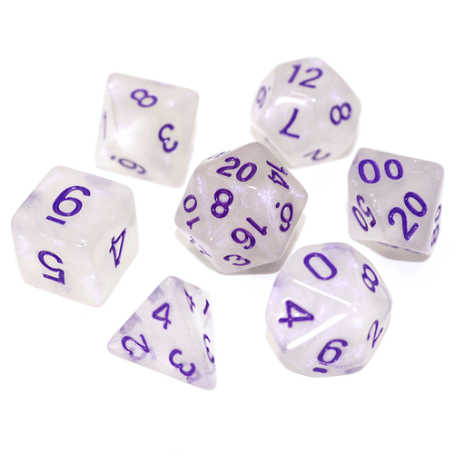 Dice 7-Set Moonstone (16mm) Purple