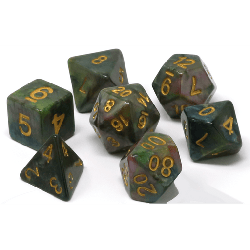 Dice 7-set Marble (16mm) Rainforest