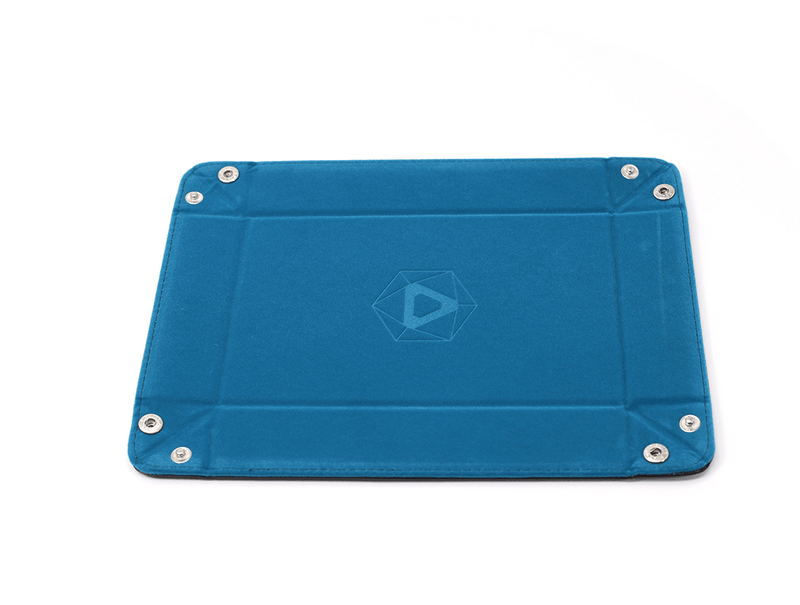 Dice Tray (8x11in) Leather Black / Velvet Teal