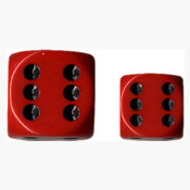 Dice Set 12d6 Opaque (16mm) 25614 Red / Black