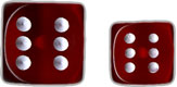 Dice Set 12d6 Translucent (16mm) 23604 Red / White