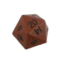 Polyhedral Dice d20 Stone (35mm) Red Quartz Jasper