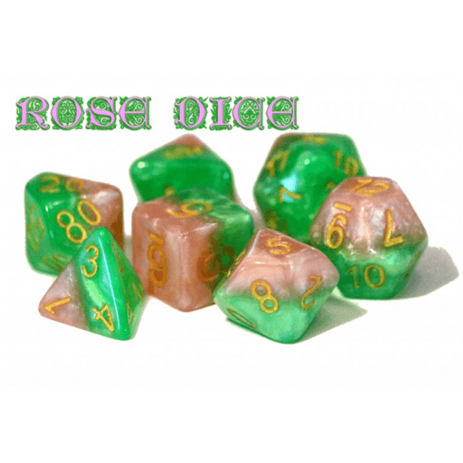 Dice 7-set Rose Dice (16mm) Pink / Green