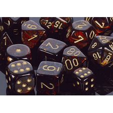 Dice Set 12d6 Scarab (16mm) 27619 Blue Blood / Gold