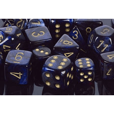 Dice Set 12d6 Scarab (16mm) 27627 Royal Blue / Gold