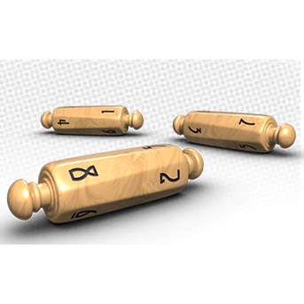 Scroll Dice Set (3d8) Parchment w/ Black Ink
