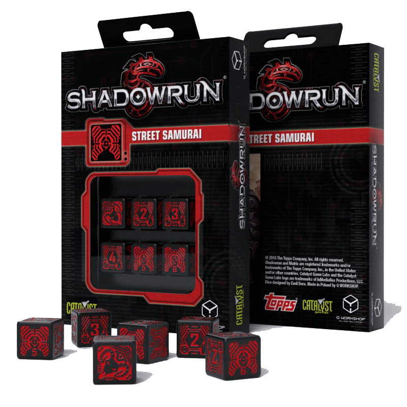 Dice Set 6d6 Shadowrun (16mm) Street Samurai
