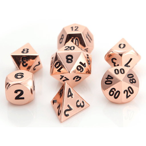 Dice 7-set Metal Classic (16mm) Shiny Copper