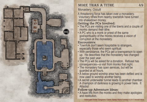 Sidequest Decks : Dungeons Caves Ruins Fantasy