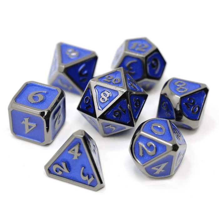 Dice 7-set Metal Mythica (16mm) Sinister Sapphire