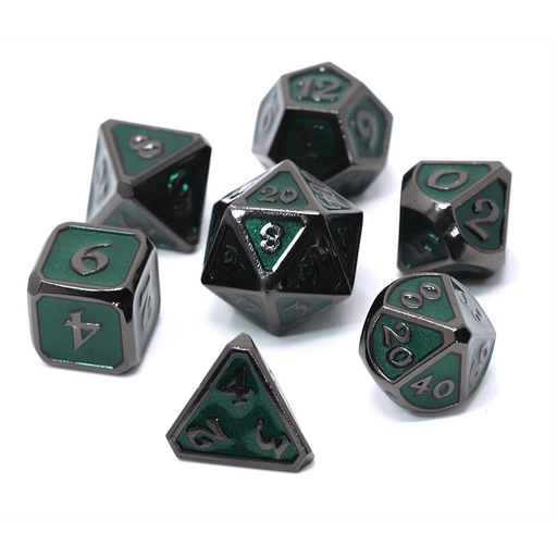 Dice 7-set Metal Mythica (16mm) Sinister Emerald