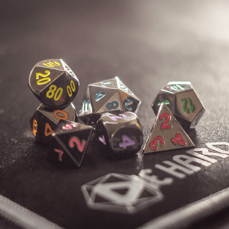 Dice 7-set Metal Classic (16mm) Sinister Rainbow