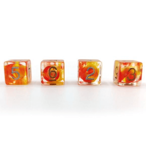 Dice Set 8d6 (16mm) Fireball