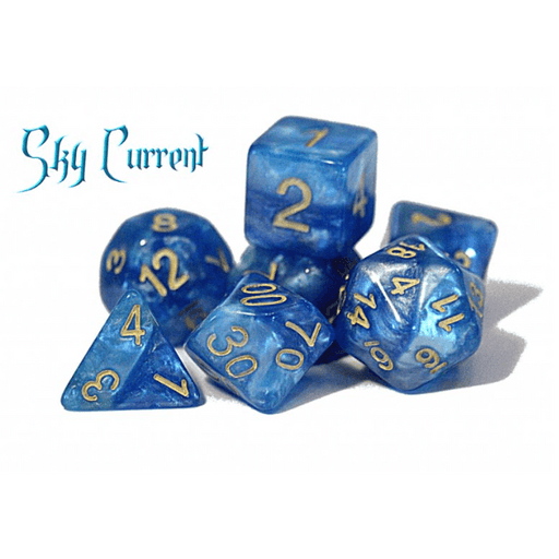 Dice 7-set Sky Current (16mm) Wind / Blue