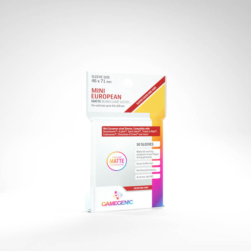 Sleeves Gamegenic Mini-European (Ruby 46x71mm 50ct) Clear Non-Glare Matte