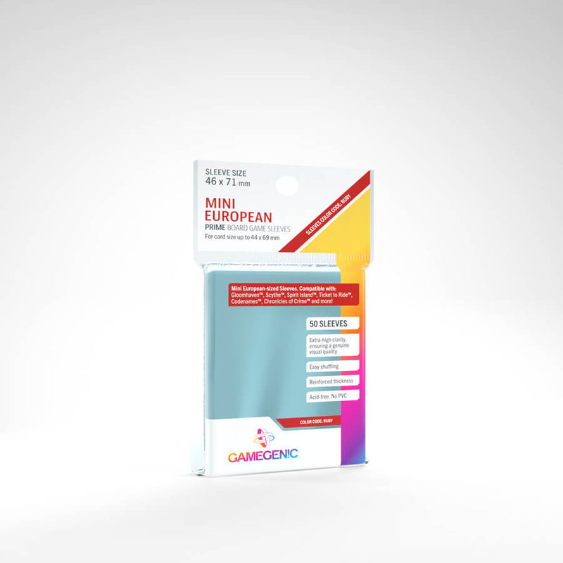 Sleeves Gamegenic Mini-European (Red 46x71mm 50ct) Clear