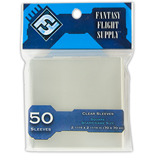 Sleeves Fantasy Flight Square (Blue 70x70mm 50ct) Clear