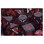 Dice Set 12d6 Translucent (16mm) 23618 Smoke / Red