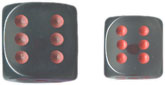 Dice Set 12d6 Translucent (16mm) 23618 Smoke / Red