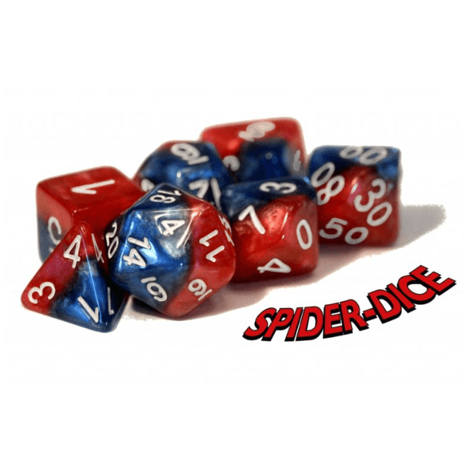 Dice 7-set Spider Dice (16mm) Red / Blue