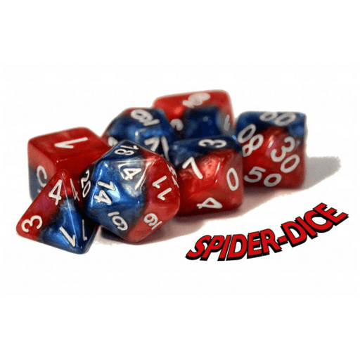 Dice 7-set Spider Dice (16mm) Red / Blue