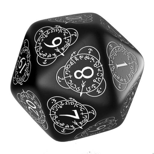 Polyhedral Dice Spindown d20 Level Counter (30mm) Black / White