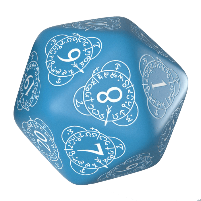 Polyhedral Dice Spindown d20 Level Counter (30mm) Blue / White