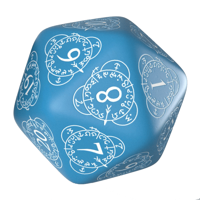 Polyhedral Dice Spindown d20 Level Counter (30mm) Blue / White