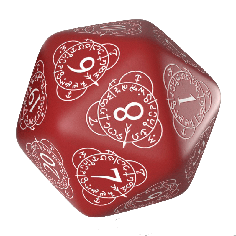 Polyhedral Dice Spindown d20 Level Counter (30mm) Red / White
