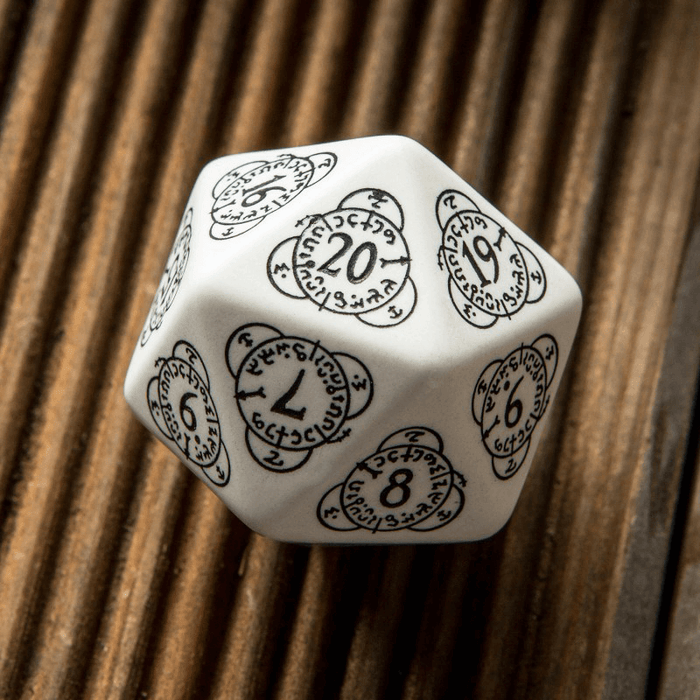 Polyhedral Dice Spindown d20 Level Counter (30mm) White / Black