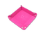 Dice Tray (8x8in) Square Leather Black / Velvet Pink