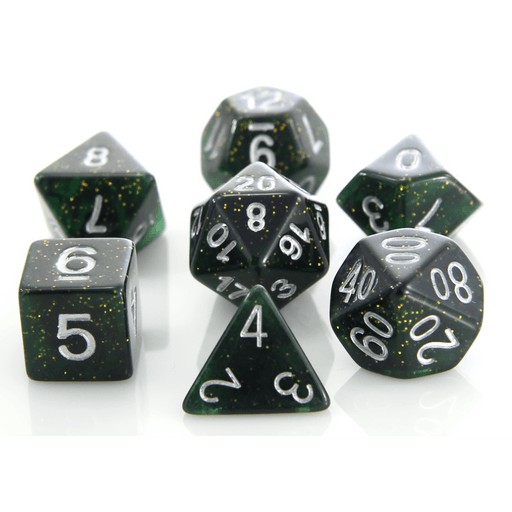 Dice 7-set Stardust (16mm) Green