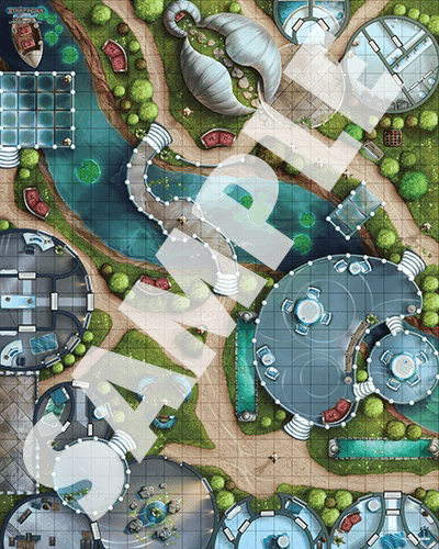 Battlemap Starfinder Flip Mat : Urban Sprawl