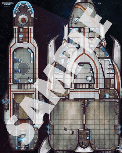 Battlemap Starfinder Flip Mat : Starship