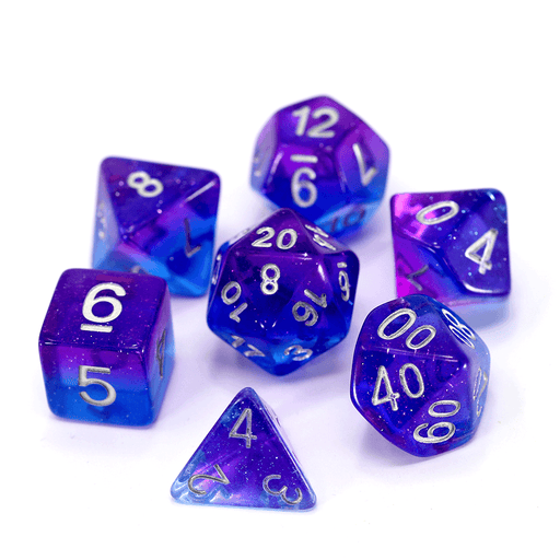 Dice 7-Set Glimmer (16mm) Starry Night