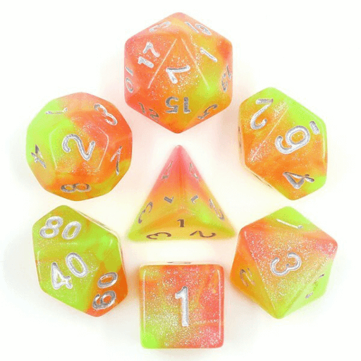 Dice 7-Set Glimmer (16mm) Summer's Joy