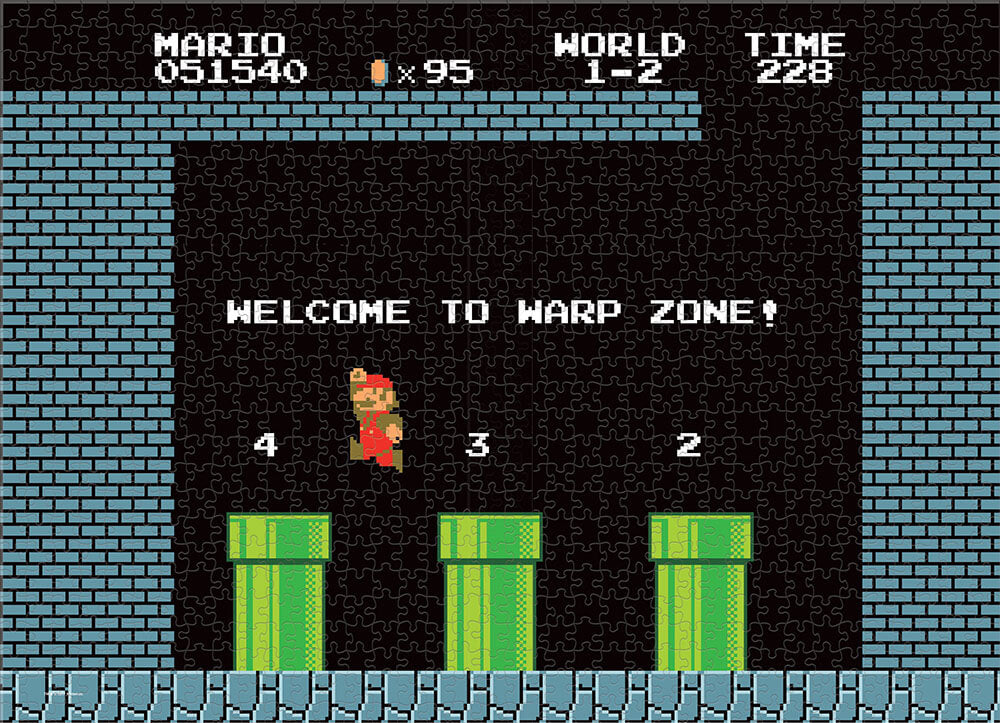 Puzzle (1000pc) Super Mario Bros : World 1-2 Welcome to the Warp
