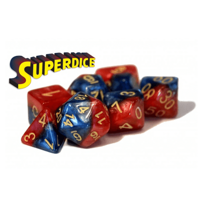 Dice 7-set Superdice (16mm) Blue / Red