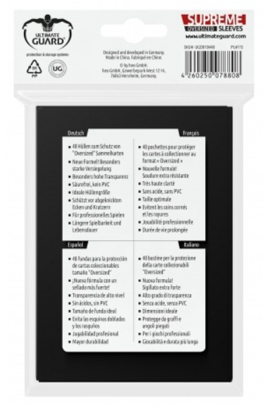 Sleeves Ultimate Guard Supreme Oversized (91x129mm 40ct) Black