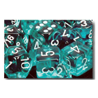 Dice Set 12d6 Translucent (16mm) 23615 Teal / White