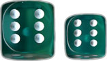 Dice Set 12d6 Translucent (16mm) 23615 Teal / White