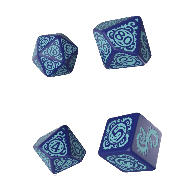 Dice 4-Set The Strange (16mm) Blue / Light Blue