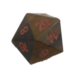Polyhedral Dice d20 Stone (35mm) Tiger's Eye