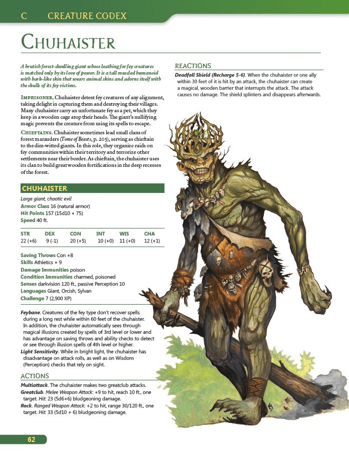 D&D (5e) Tome of Beasts : Creature Codex