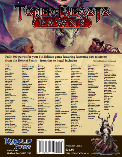 D&D (5e) Tome of Beasts : Pawns